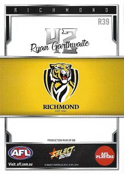 2018 Select AFL Club Team Sets - Richmond Tigers #R39 Ryan Garthwaite Back